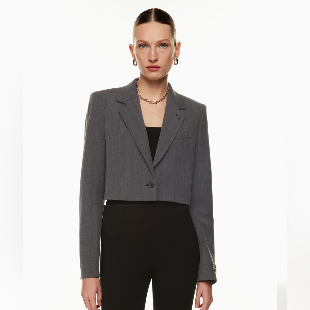 Aritzia Arbus  Gray Cropped Blazer